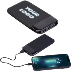 8 000 mAh išorinė baterija su šviečiančiu logotipu