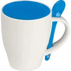 Keraminis puodelis su šaukšteliu 250 ml