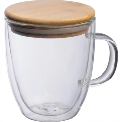 Stiklinis puodelis su dangteliu 350 ml