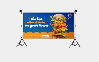 Vienpusis reklaminis tentas su niša (rankove vamzdžiui)