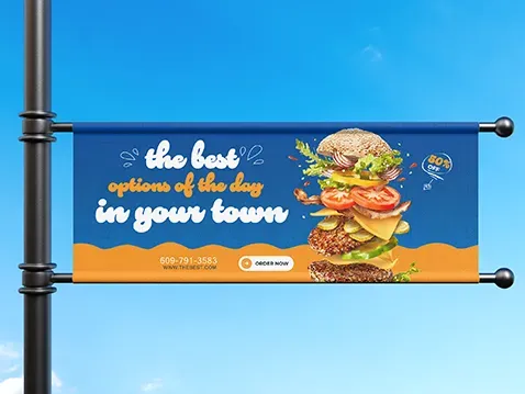 Vienpusis reklaminis tentas su niša (rankove vamzdžiui)