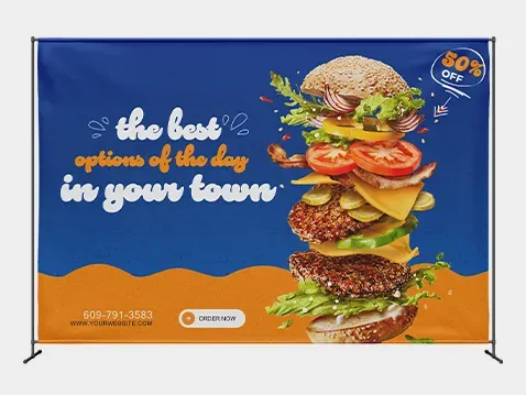 Vienpusis reklaminis tentas su niša (rankove vamzdžiui)