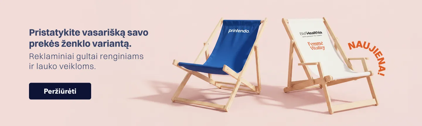 Reklaminiai gultai renginiams ir lauko veikloms.