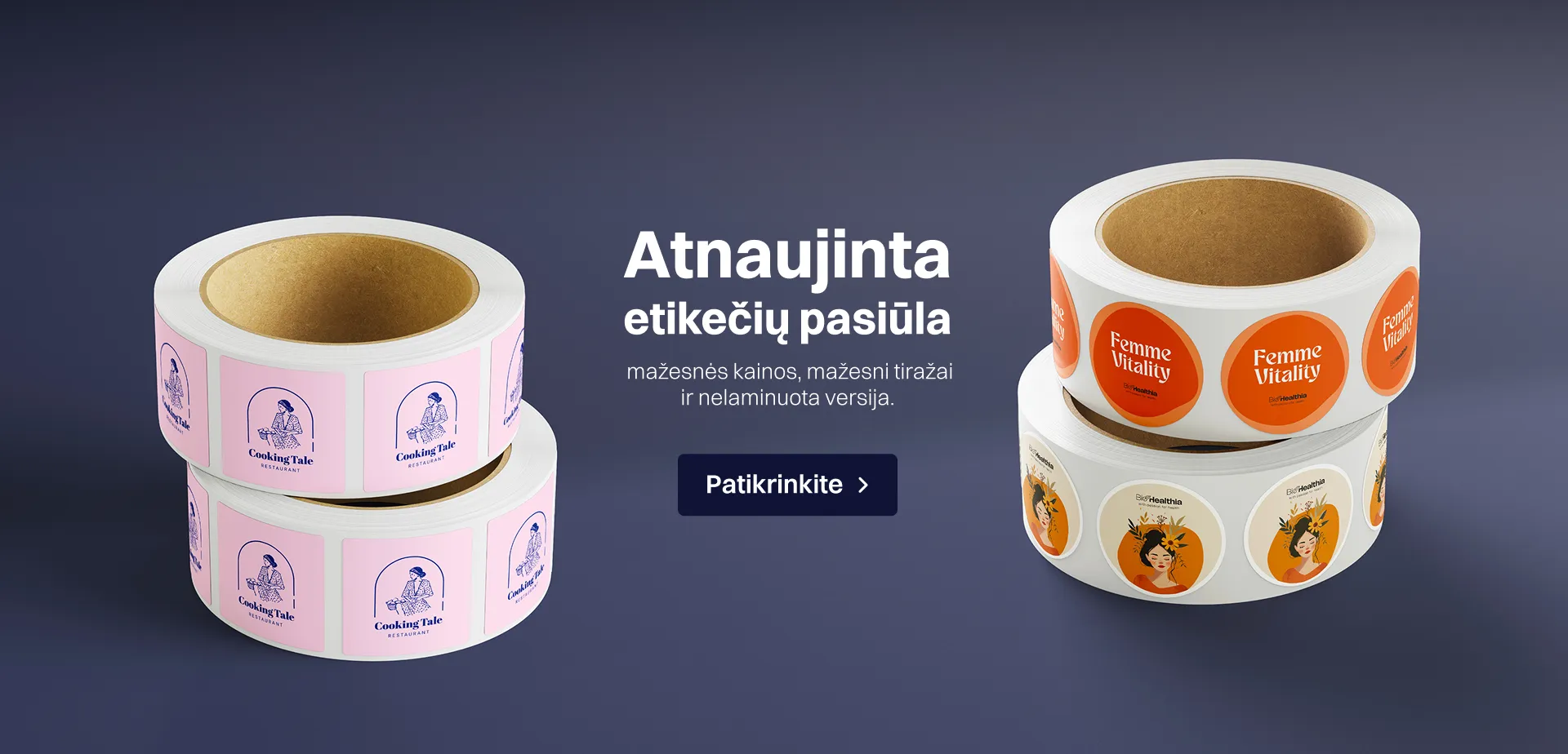 Antaujinta etikeciu pasiula mazesnes kainos, mazesni tirazai ir nelaminuota versija